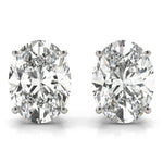 Load image into Gallery viewer, Oval Solitaire Basket Studs - 14Kt White - Oval - 10X8,14kt White - Natural VS1-VS2, F-G - F645-10X8K4W