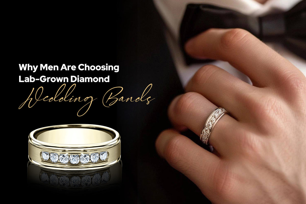 Men's wedding bands   lab grown diamonds