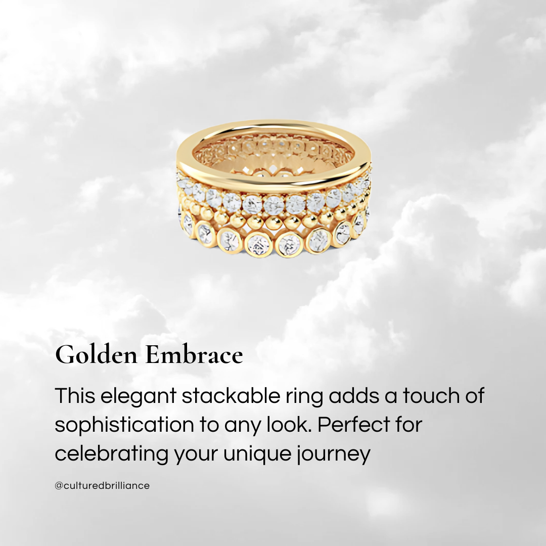 Golden embrace independence ring