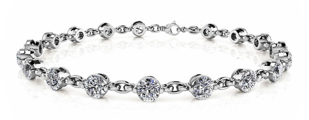Link Single Prong Tennis Bracelet - 14Kt White - 1 CT - Lab Grown VS-SI1, E/F/G - 70595-1