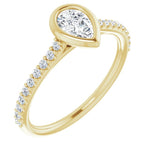 Load image into Gallery viewer, 14K Yellow Gold  6x4 mm Pear Engagement Ring Mounting - Size 5
