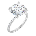 Load image into Gallery viewer, 14K White Gold  11 mm Round Engagement Ring Mounting - Size 5
