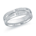 Load image into Gallery viewer, 6mm white gold wedding band embelished with 6x0.02ct round diamonds
